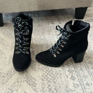 Black heeled booties